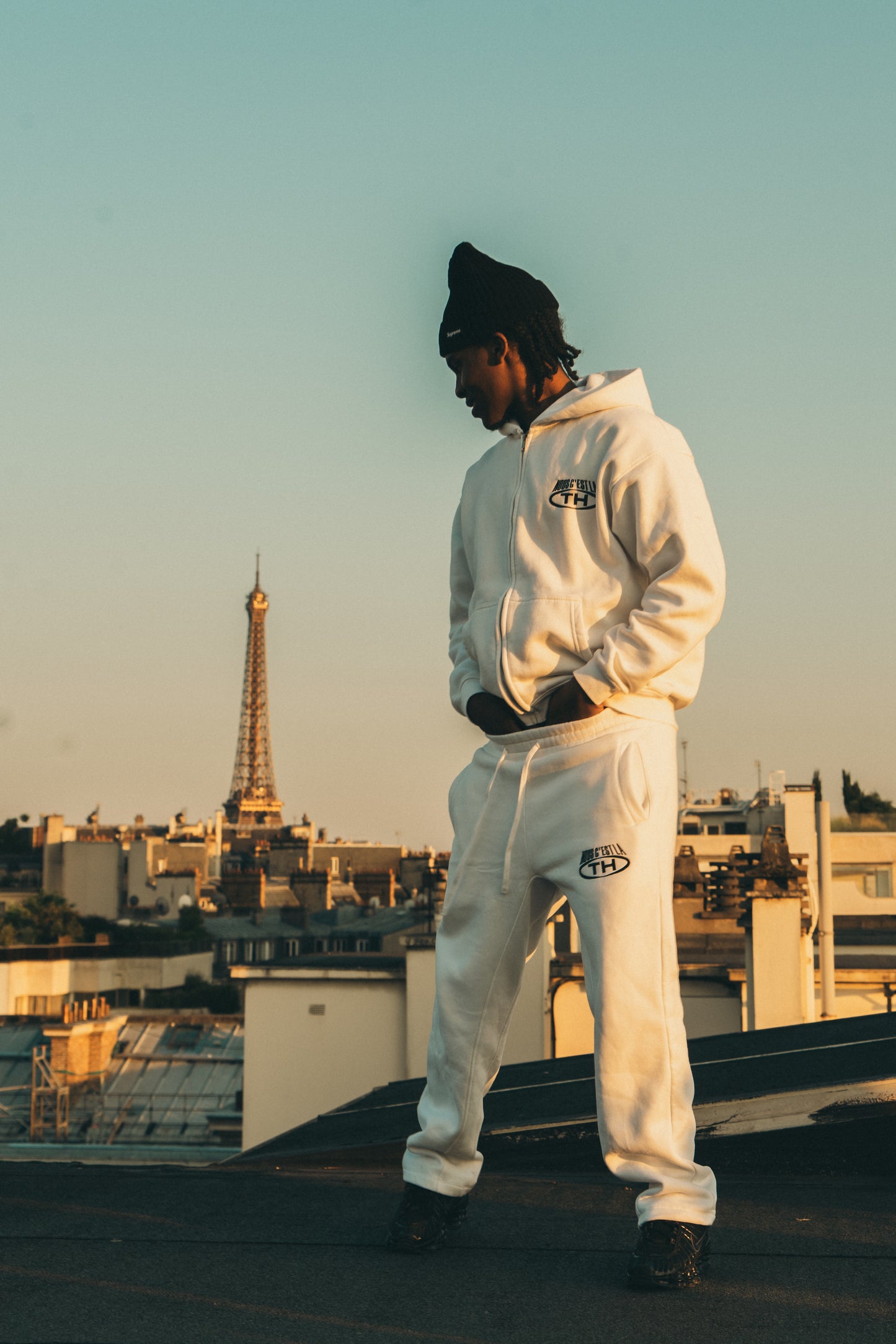 Veste Oversize brodés "NOUS C’EST LA TH" (Blanc)