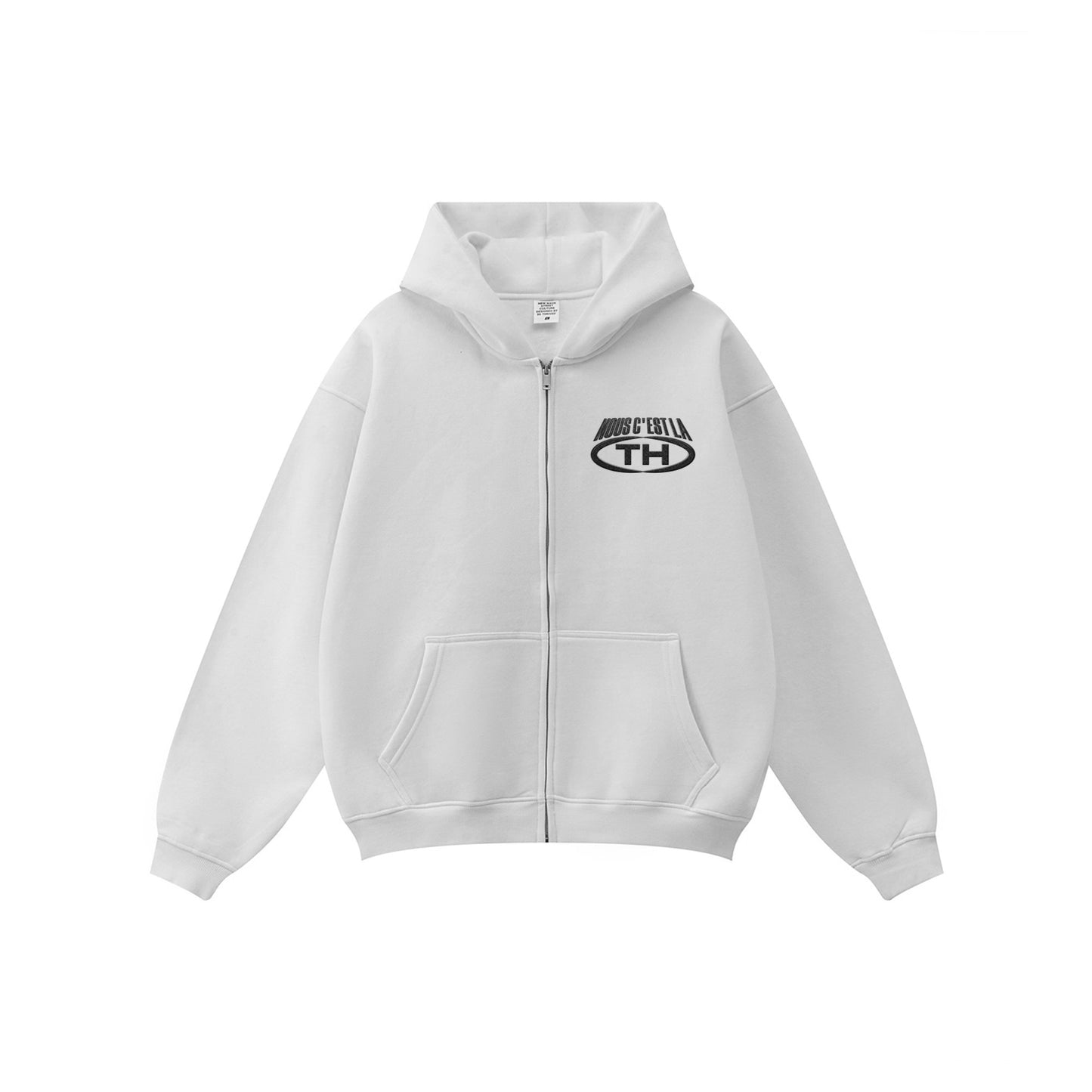 Veste Oversize brodés "NOUS C’EST LA TH" (Blanc)