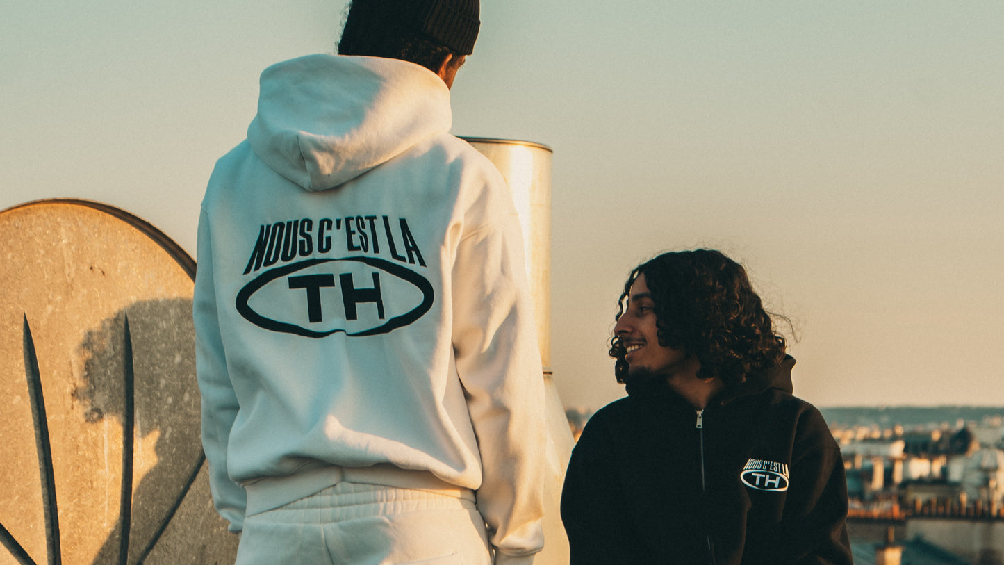 Veste Oversize brodés "NOUS C’EST LA TH" (Blanc)