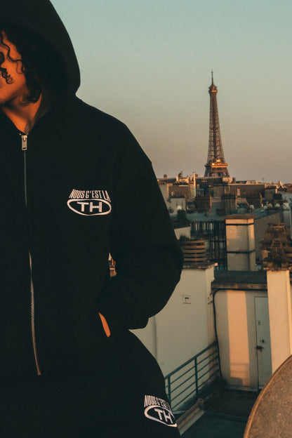 Veste Oversize brodés "NOUS C’EST LA TH" (Noir)