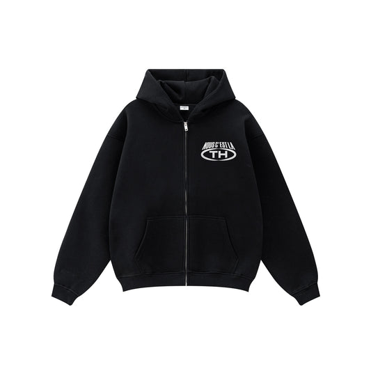 Veste Oversize brodés "NOUS C’EST LA TH" (Noir)
