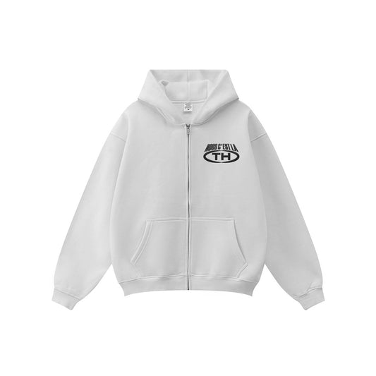 Veste Oversize brodés "NOUS C’EST LA TH" (Blanc)