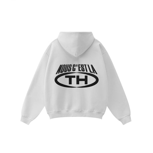Veste Oversize brodés "NOUS C’EST LA TH" (Blanc)